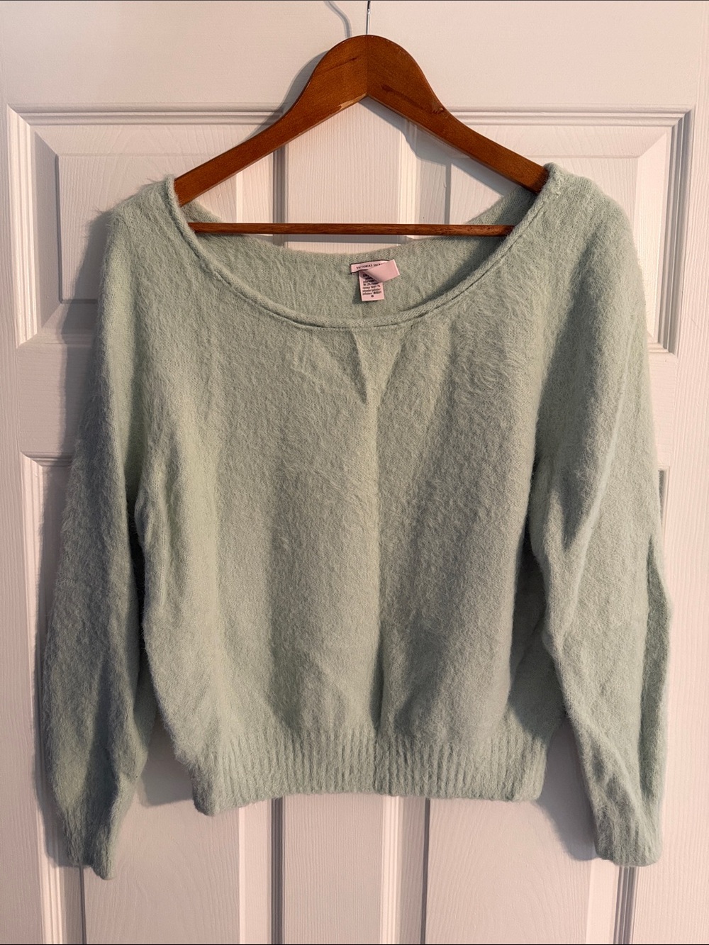 Victoria's Secret Mint Scoopneck Fuzzy Pullover